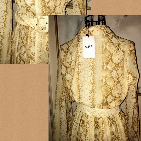 O.P.T SHIRT WAIST DRESS~PLEATED SKIRT~BELT~XS 4/6 - Picture 7 of 8